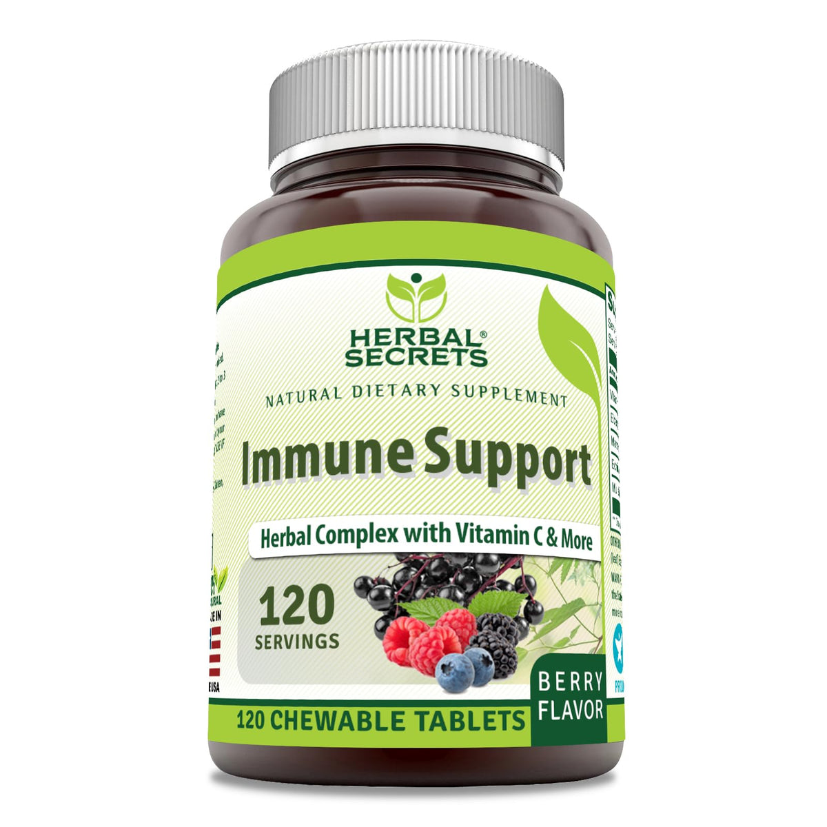 Herbal Secrets Immune Support with Vitamin C & Elderberry - 120 Tablets