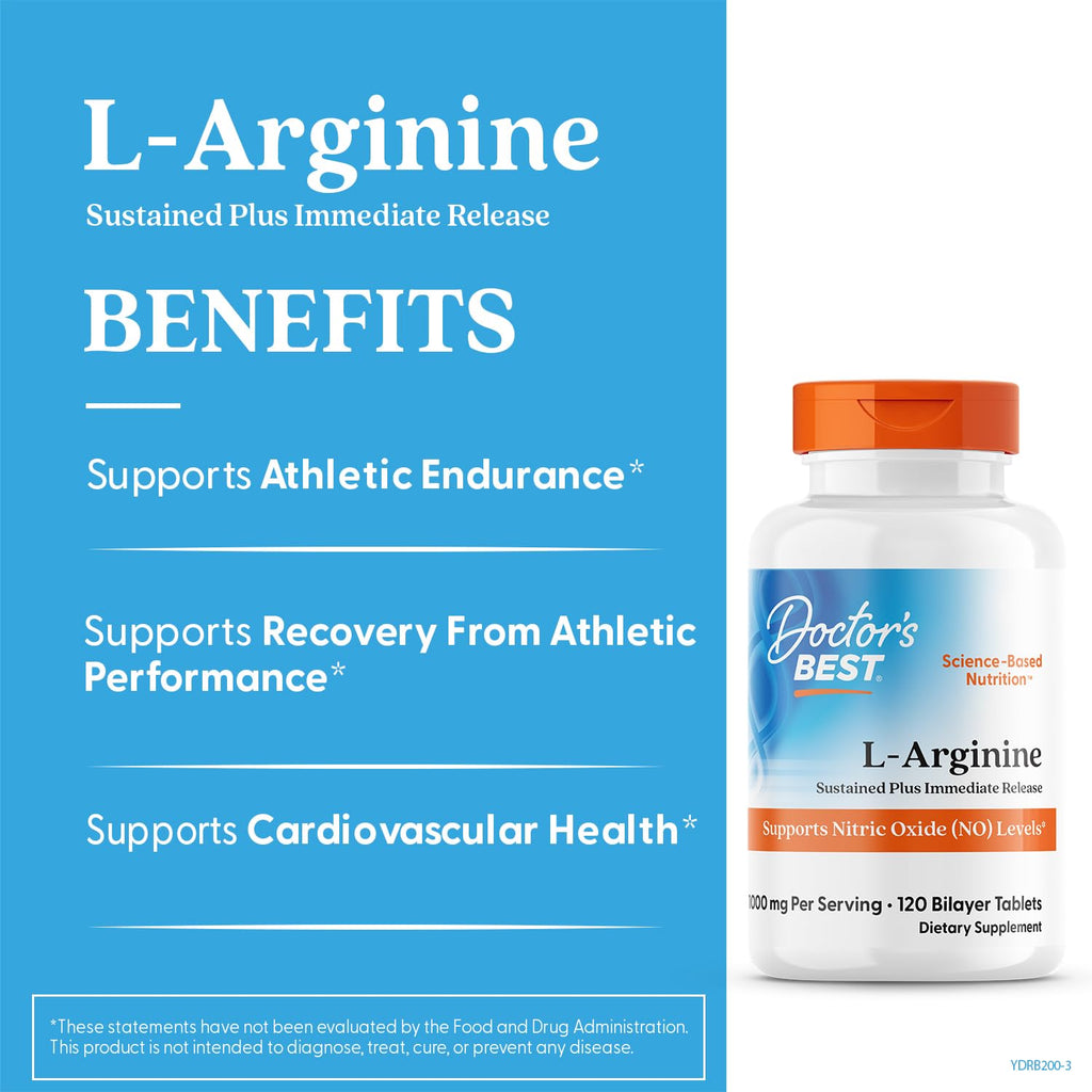 Doctor's Best L-Arginine Supplement - 120 Tablets - image 2