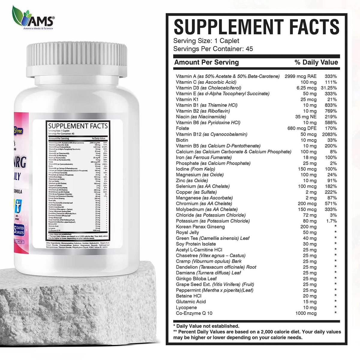 America Medic & Science Women's Multivitamin - 45 Caplets - image 5