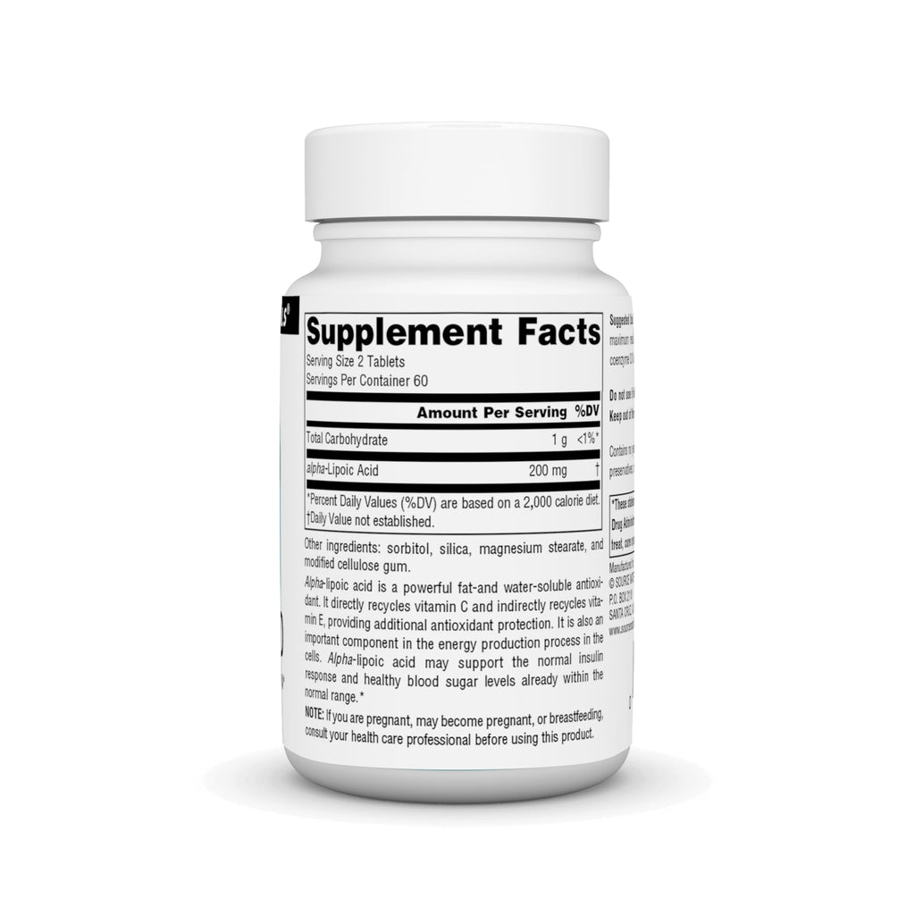 Source Naturals Alpha Lipoic Acid 100 mg - 120 Tablets - image 2