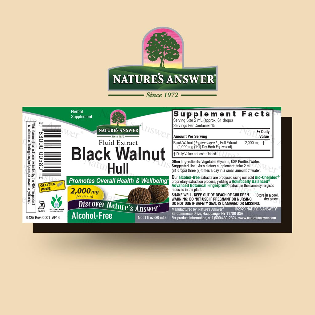 Nature's Answer Black Walnut Hull Extract Alcohol Free - 2 Fl Oz - image 2
