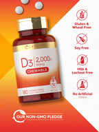 Carlyle Chewable Vitamin D3 2000 IU - 180 Tablets - image 5