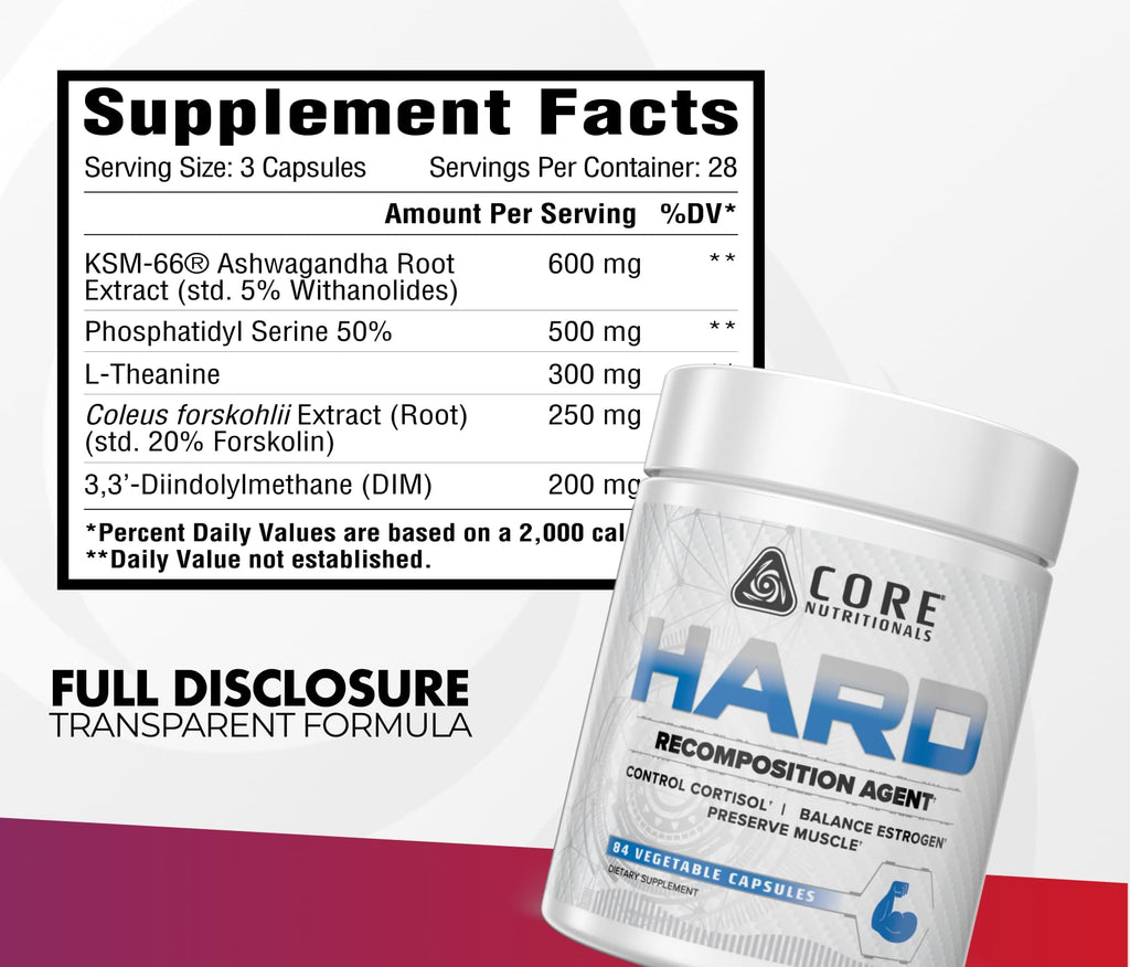 Core Nutritionals Hard Recomposition Hormone Support - 84 Capsules - image 2