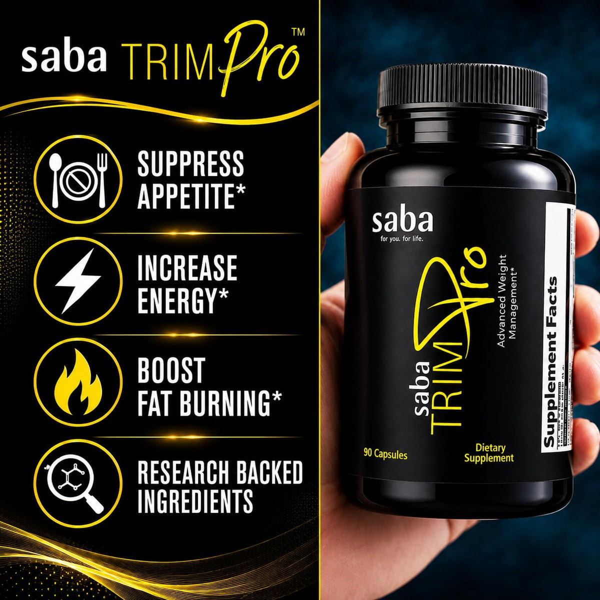 Saba Trim Pro Metabolism & Weight Management Support - 60 Capsules - image 3