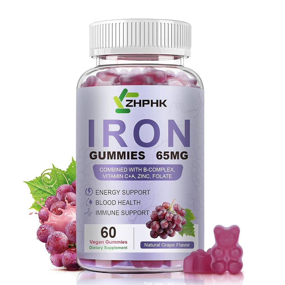 ZHPHK Iron Supplement Gummies with Vitamin A