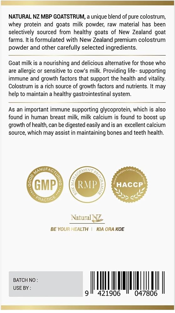 Natural NZ MBP Goatstrum Colostrum & Goat's Milk - 200 Tablets - image 3