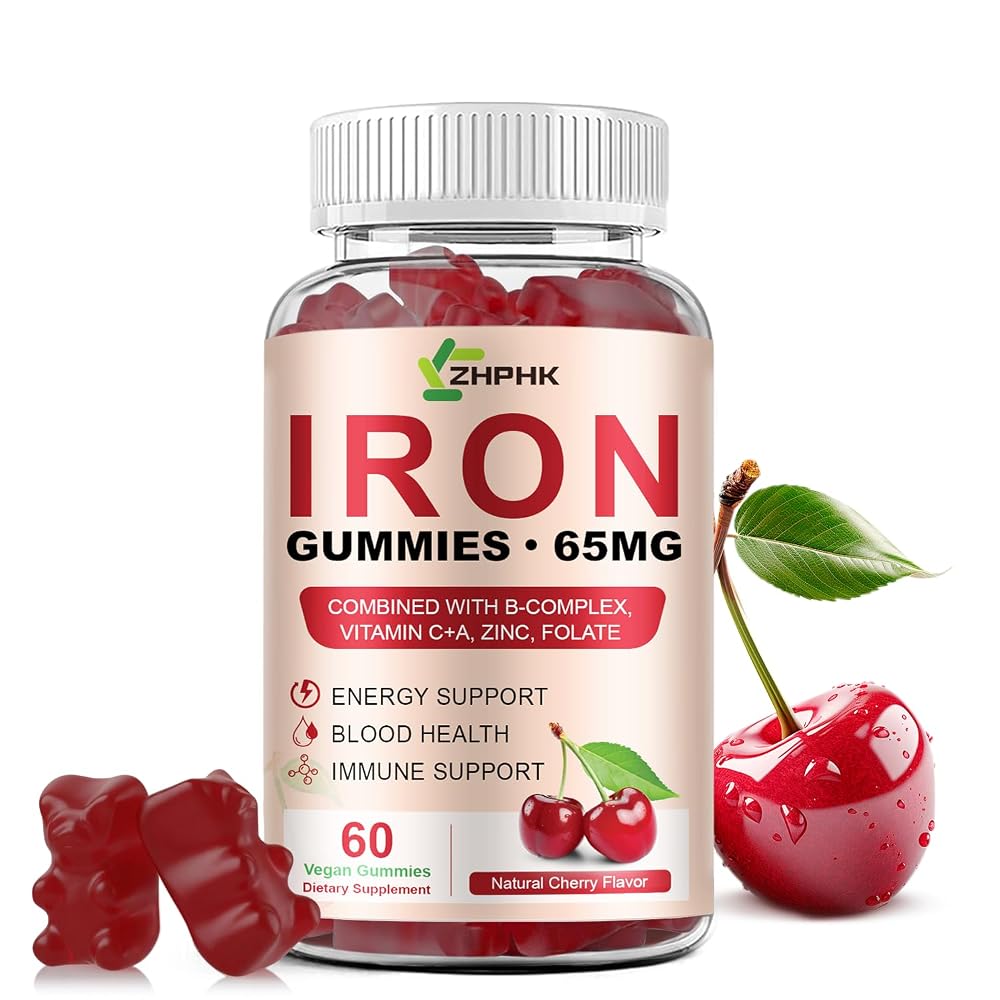 ZHPHK Iron Supplement Gummies with Vitamin A