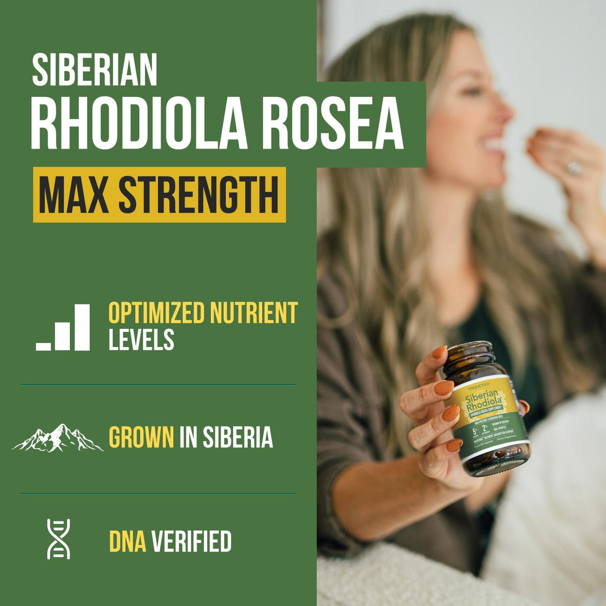 Triquetra Health Max Strength Siberian Rhodiola Rosea 5% Rosavins - 60 Capsules - image 2