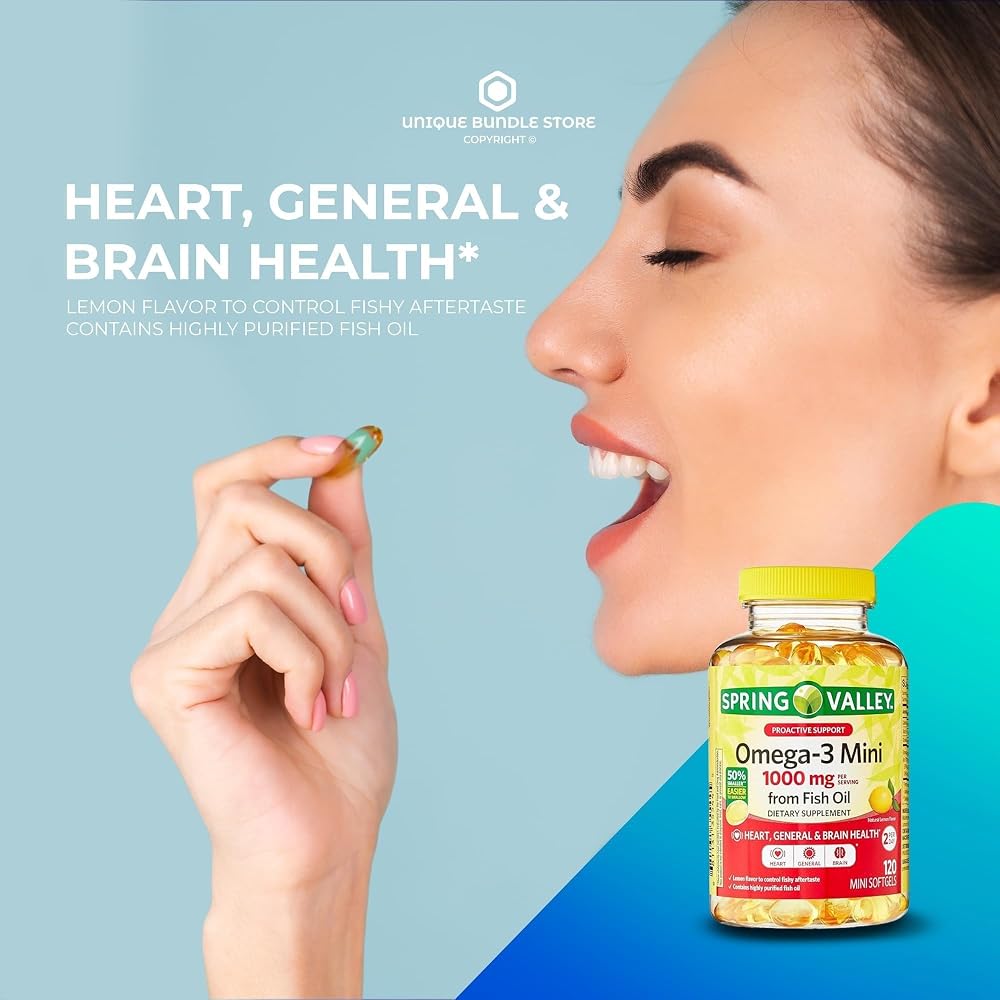 Unique Bundle Omega 3 Mini 1000mg Fish Oil - 240 Softgels - image 2