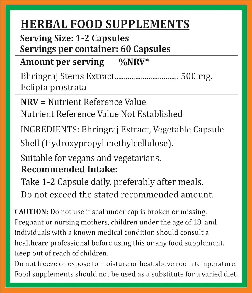 Satya Naturals Bhringraj Forte Capsules 500 mg. 60 Veg. Capsule