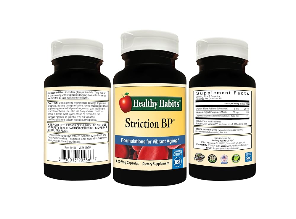 Healthy Habits StrictionBP - 120 Vegetarian Capsules - image 2