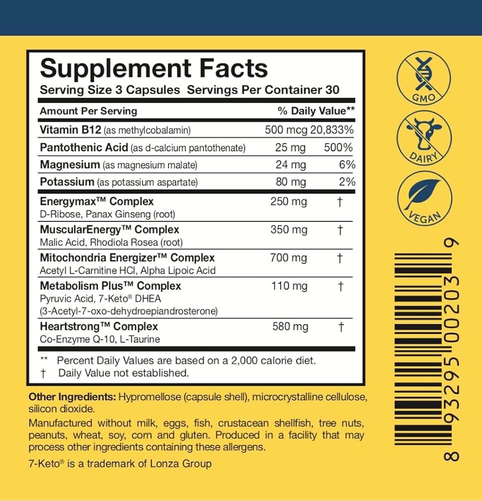 Researched Nutritionals Energy Duo Multivitamin & ATP Support - 180 Capsules - image 5