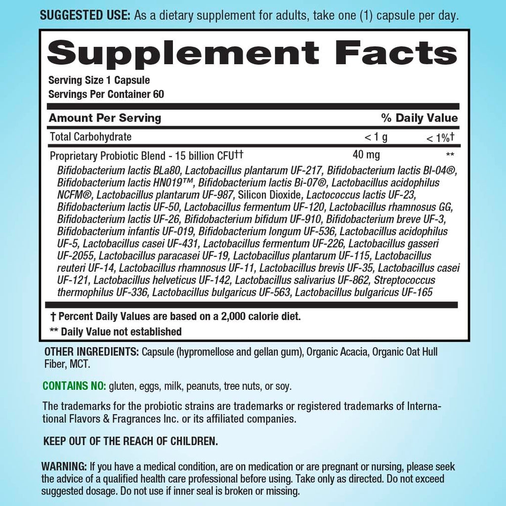 PB8 Probiotic 15 Billion CFU - 60 Capsules - image 2