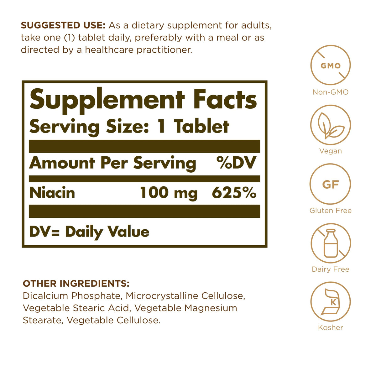 Solgar Niacin 100mg - 100 Tablets - image 2
