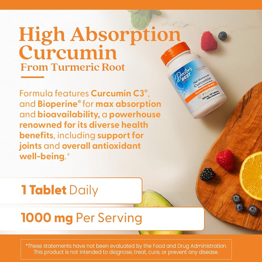 Doctor's BEST Turmeric Curcumin 1000mg - 120 Tablets - image 4