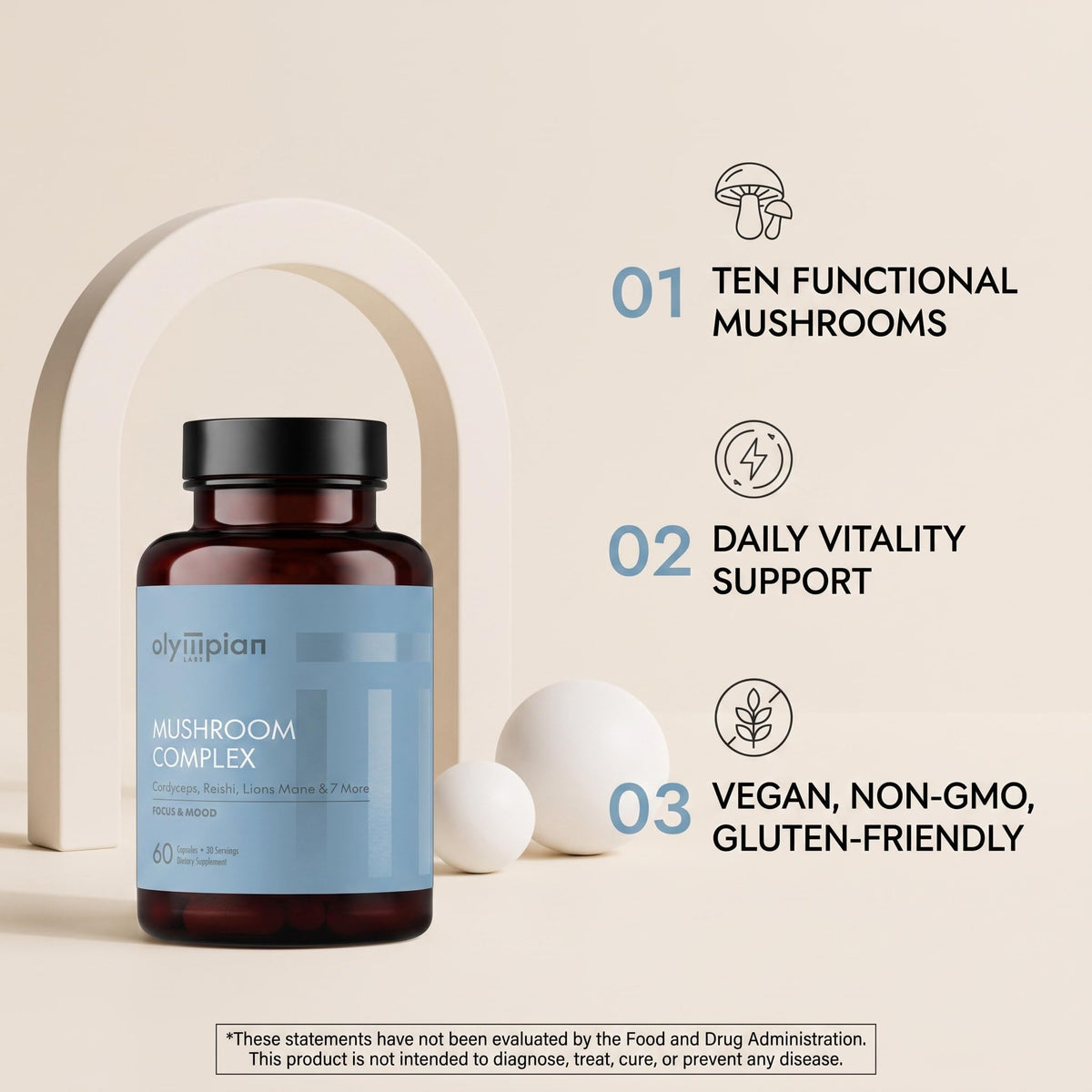 Olympian Labs 10X Mushroom Supplement - 60 Capsules - image 4