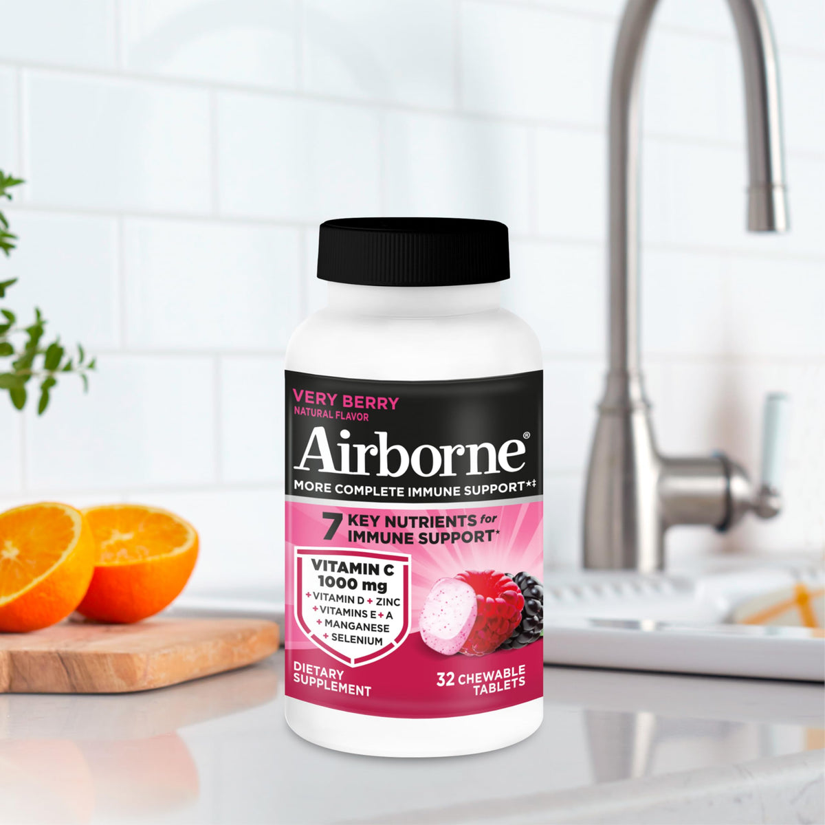 Airborne Very Berry Immune Support Chewable Tablets - 32 Count - image 11