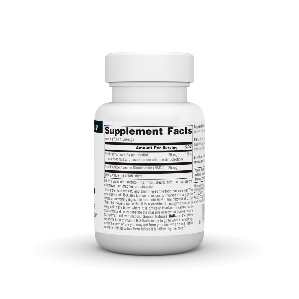 Source Naturals NAD+ Coenzymated B-3 25 mg - 30 Lozenges - image 2