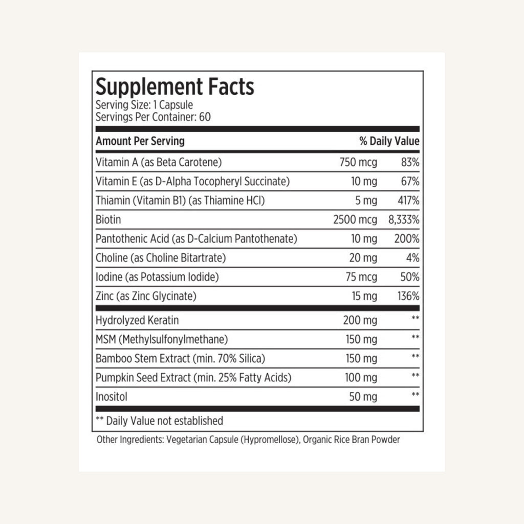 LES Labs Hair Health Hair Growth & Nails Supplement - 60 Capsules - image 5