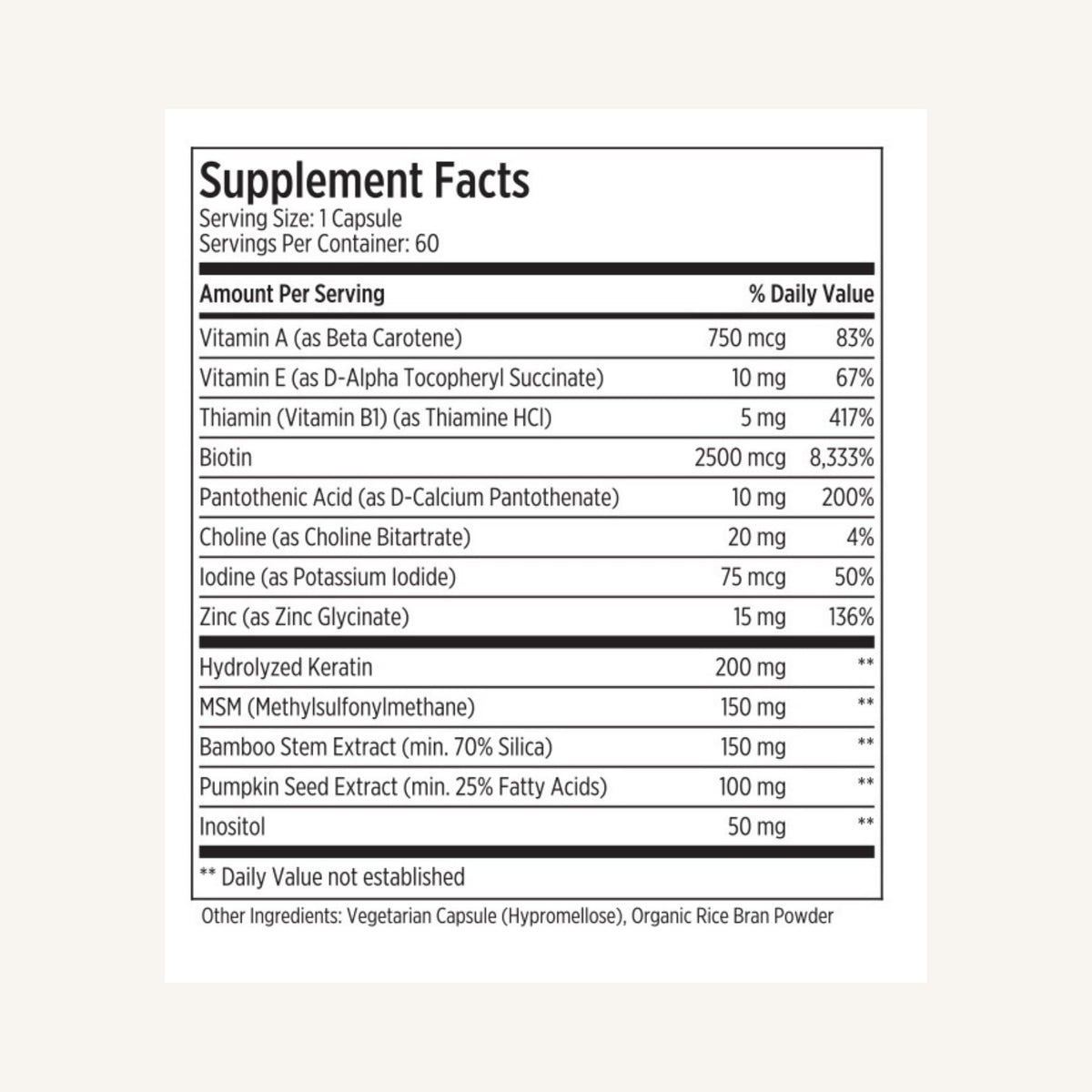 LES Labs Hair Health Hair Growth & Nails Supplement - 60 Capsules - image 5