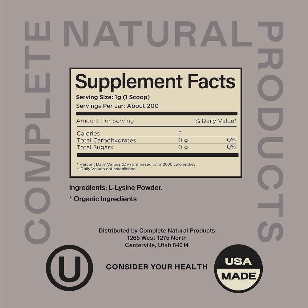 Complete Natural Products L-Lysine Powder - 8 oz - image 4