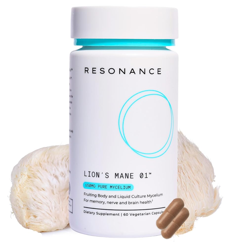 Resonance Lions Mane 01 Mushroom Supplement Brain Health - 60 Capsules