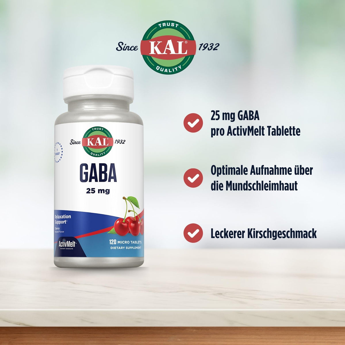 KAL GABA Supplement Relaxation Support - 120 Micro Tablets - image 3