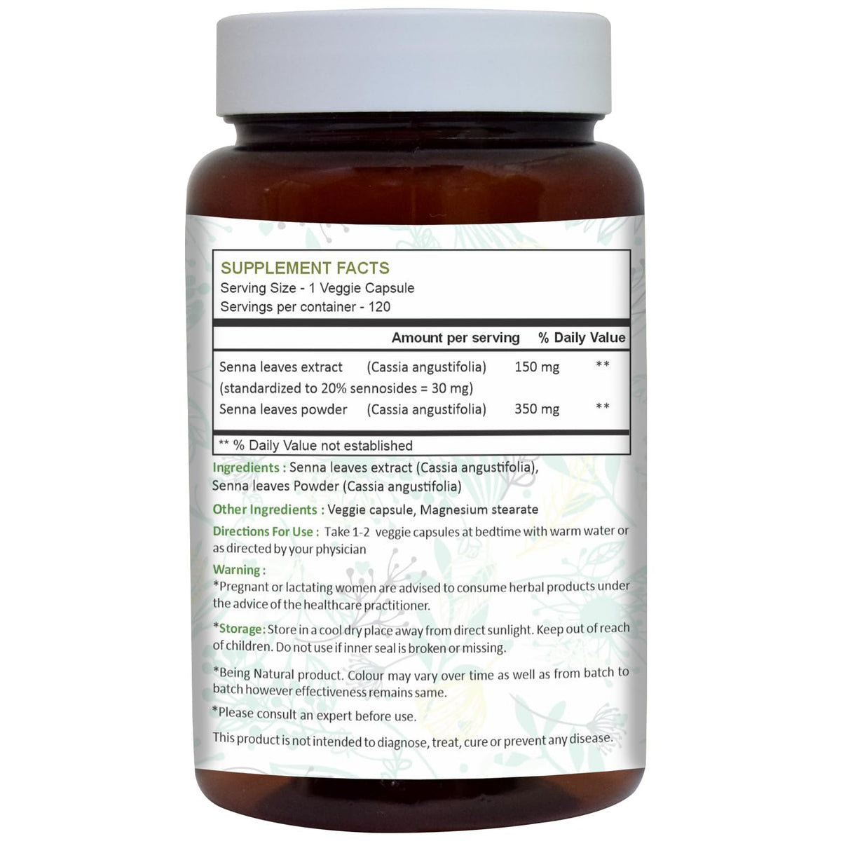AYURFOREST Senna Leaf Capsules 500 mg - 120 Vegetarian Capsules - image 2