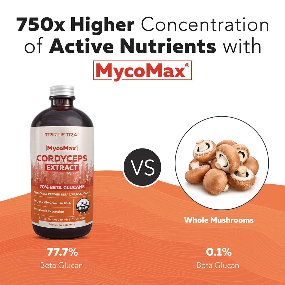 Triquetra Health Organic Cordyceps Mushroom Extract - 70% Beta