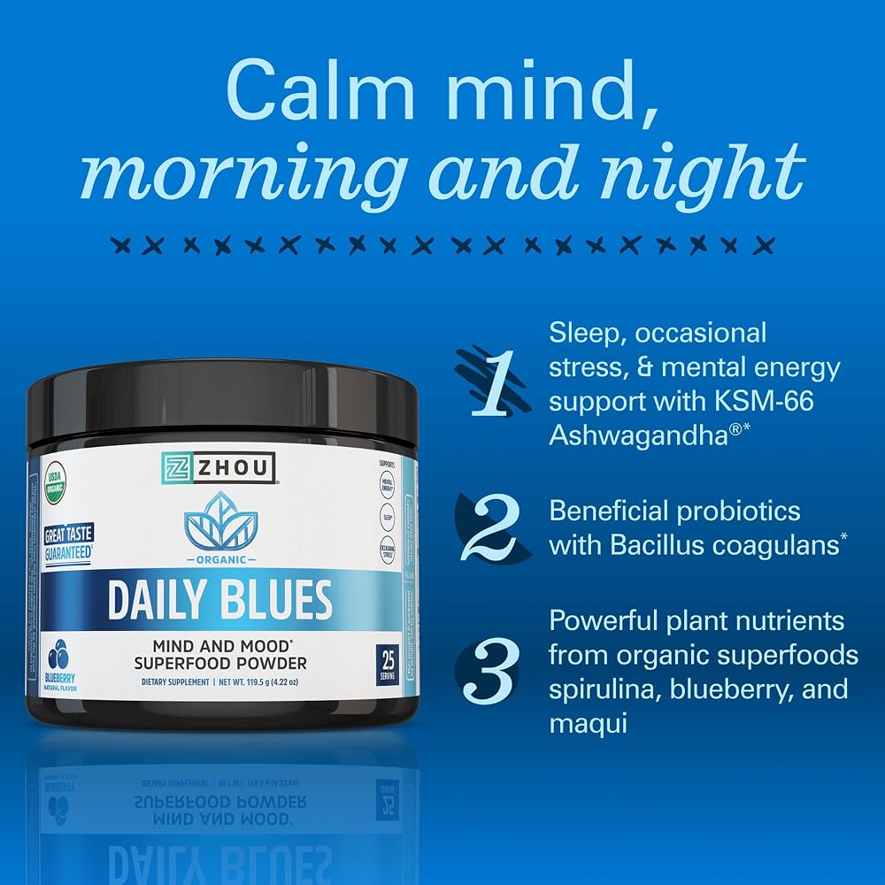 ZHOU Daily Blues Blueberry Superfood Powder - 25 Servings - image 3