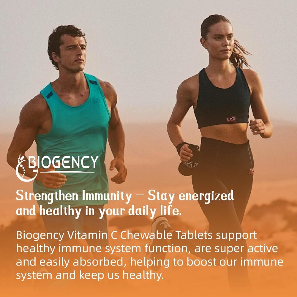 Biogency 60 Tablets Vegan Food Vitamin C Chewable Supplement