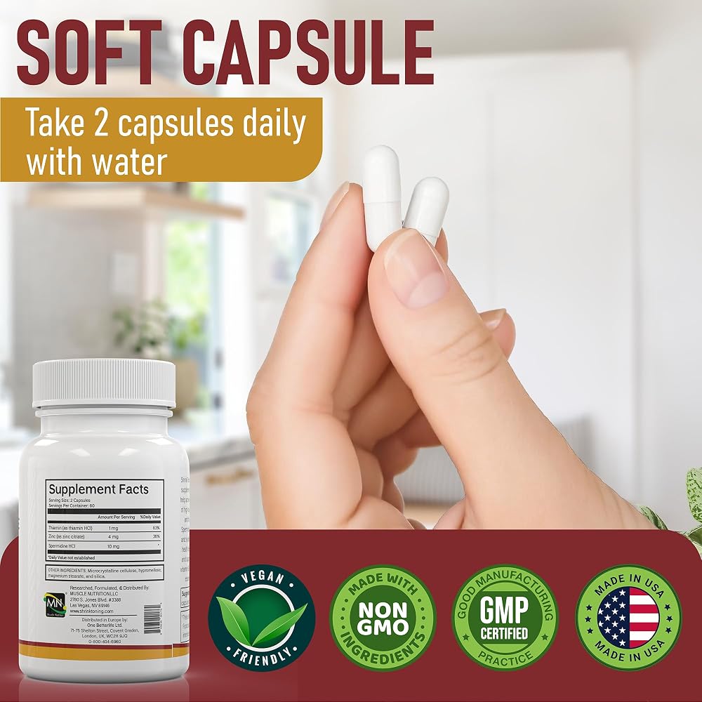 Shrink Spermidine Supplements Skin & Anti-Aging Support - 120 Vegan Capsules - image 2
