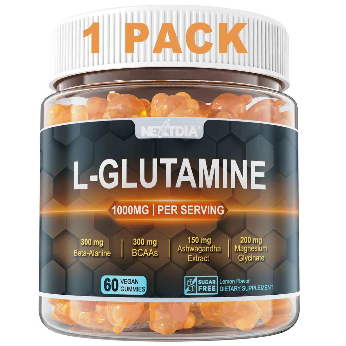 Nextdia L-Glutamine 1000mg Post-Workout Recovery Gummies - 60 Count