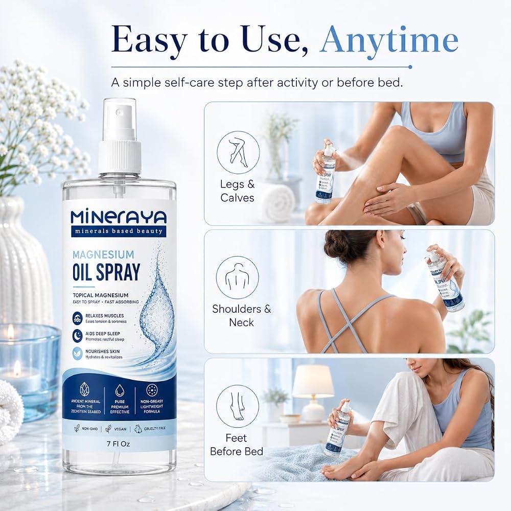 Mineraya Magnesium Body Oil and Body Lotion-7 Fl Oz