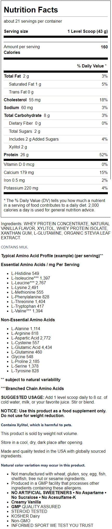 NOW Foods Sports Whey Protein Natural Vanilla - 2 lbs - image 2