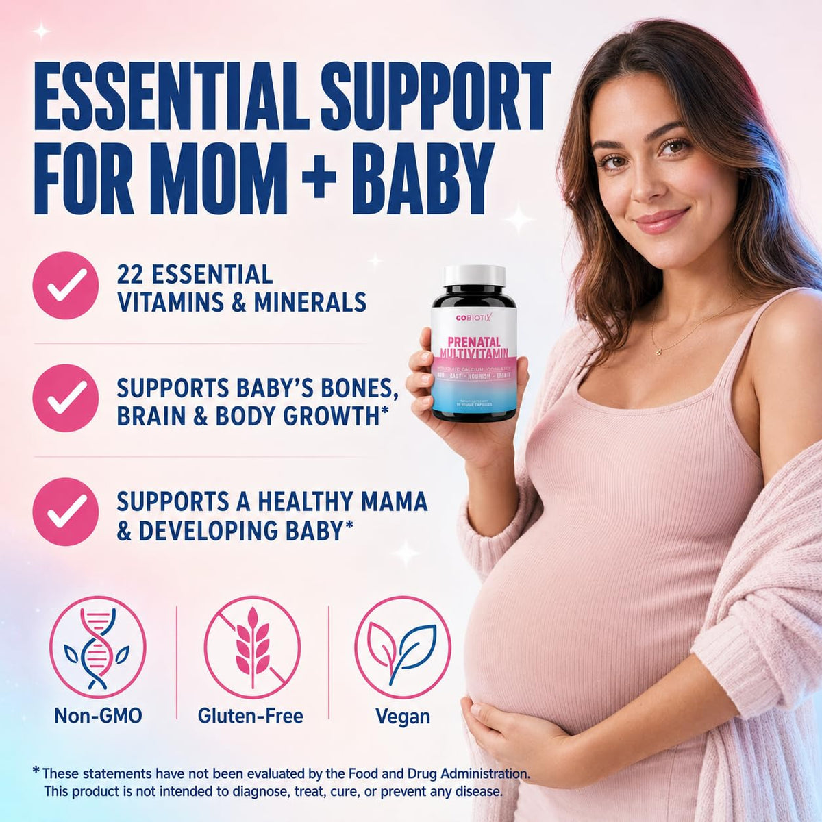 GOBIOTIX Prenatal/Postnatal Vitamins with Iron
