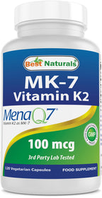 Best Naturals MK-7 Vitamin K2 100 mcg - 120 Vegetarian Capsules