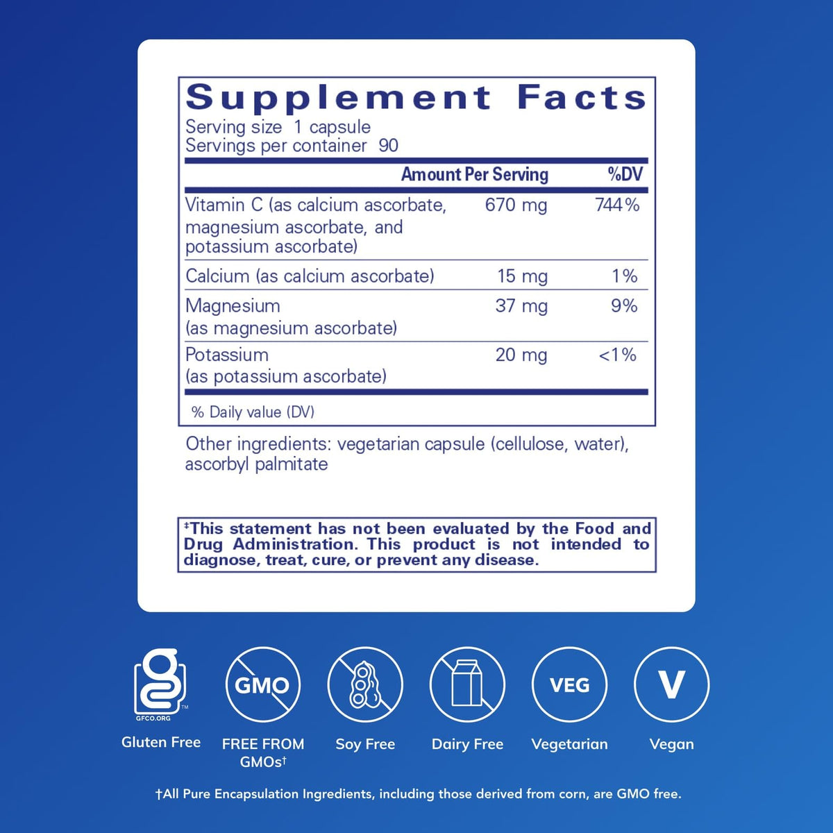 Pure Encapsulations Buffered Ascorbic Acid -- Capsules