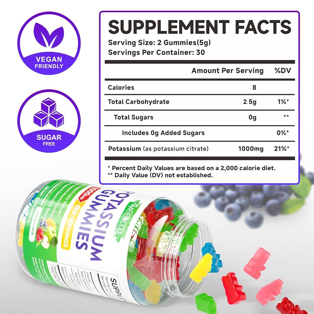 MEENCCD Potassium Citrate Gummies, Mixed Flavor