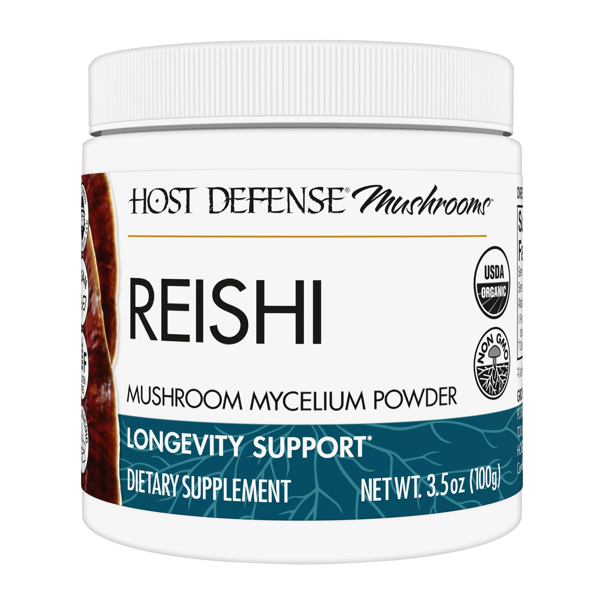 Host Defense Reishi Mushroom Powder for Energy & Immune Support - 3.5 oz