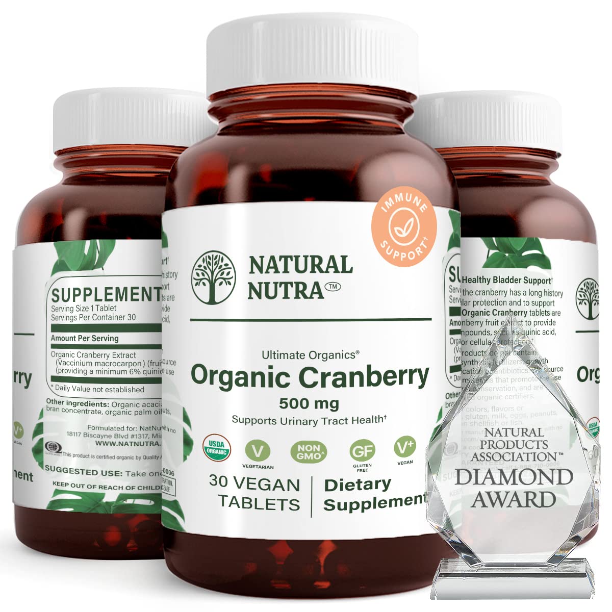 Natural Nutra Organic Cranberry Extract Supplement - 30 Tablets