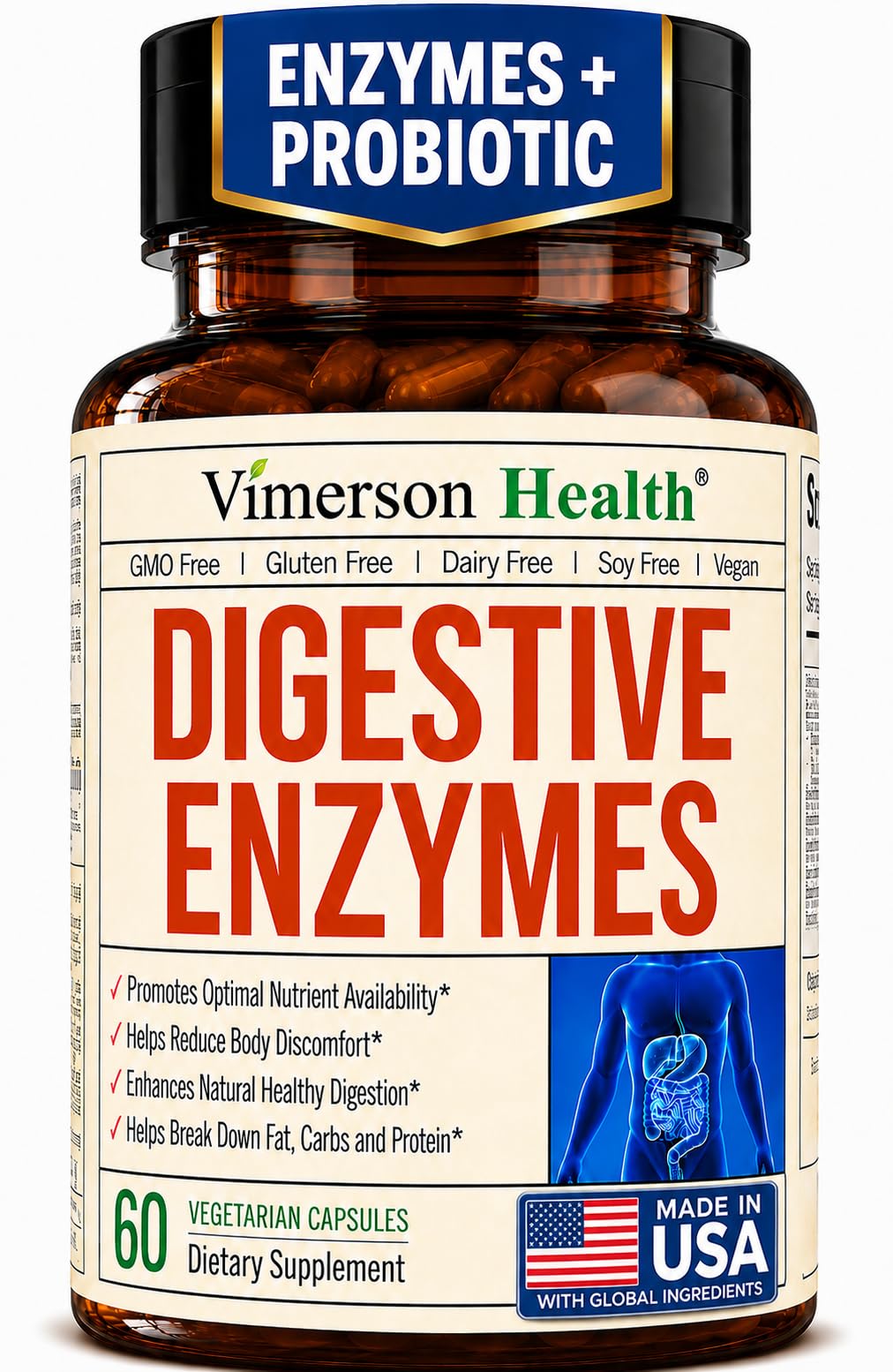 Vimerson Health Digestive Enzymes Multi-Enzyme - 60 Capsules
