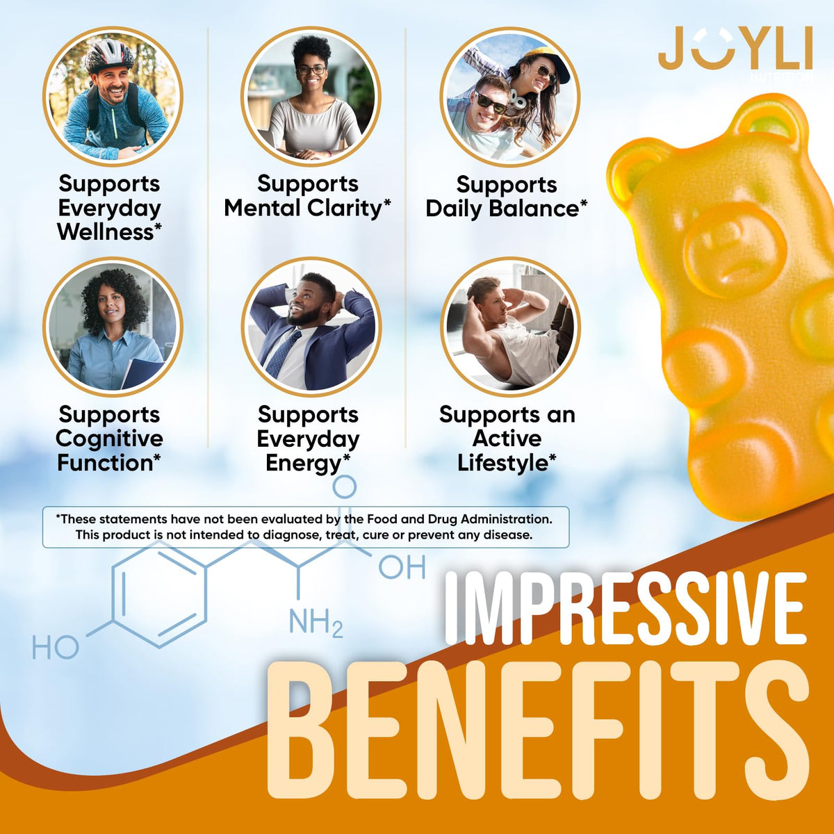 JOYLI Nutrition L-Tyrosine Gummies 1000mg - 60 Gummies - image 2