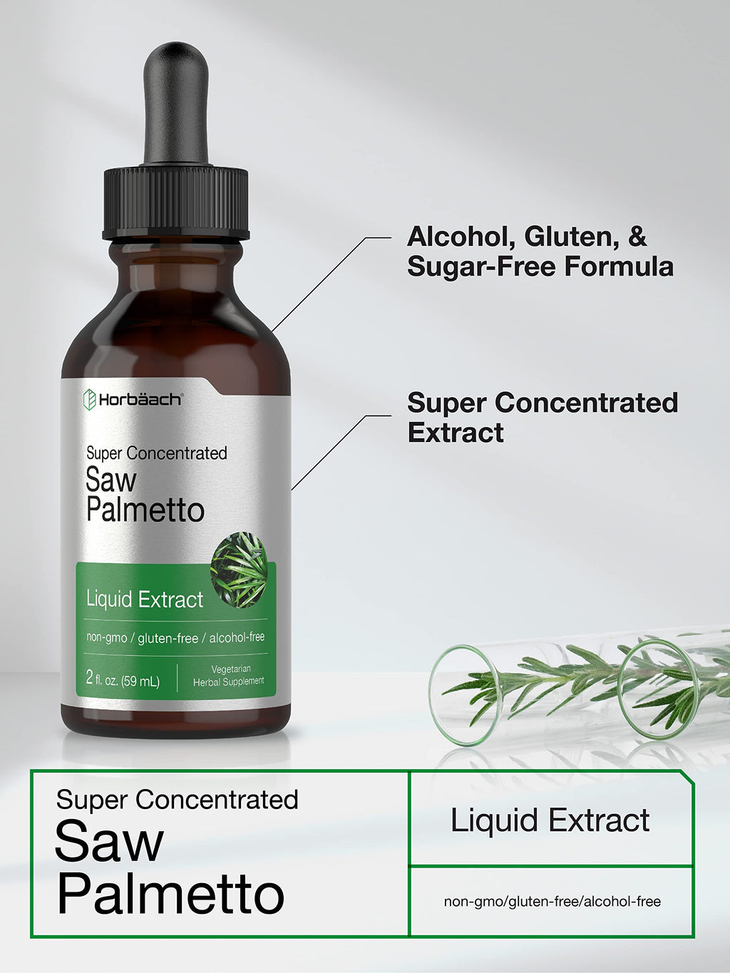 Horbäach Saw Palmetto Liquid Extract Alcohol Free - 2 Fl Oz - image 3