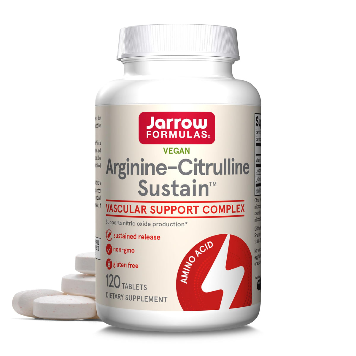 Jarrow Formulas L-Arginine L-Citrulline Sustain - 120 Tablets