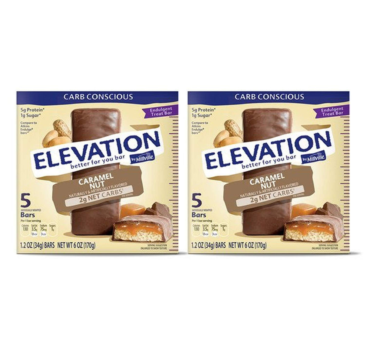 Elevation by Millville Caramel Nut Protein Bars - 10 Bars