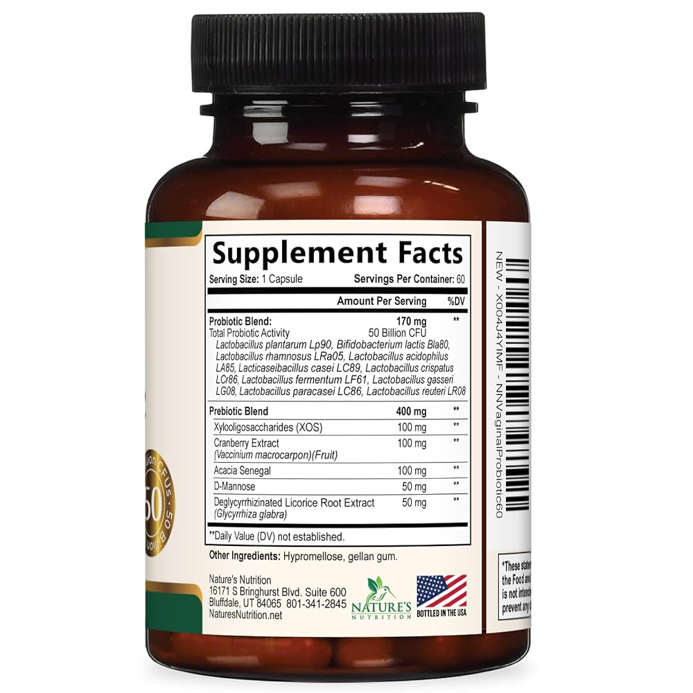 Nature's Nutrition Vaginal Probiotics for Women - 50 Billion CFU per