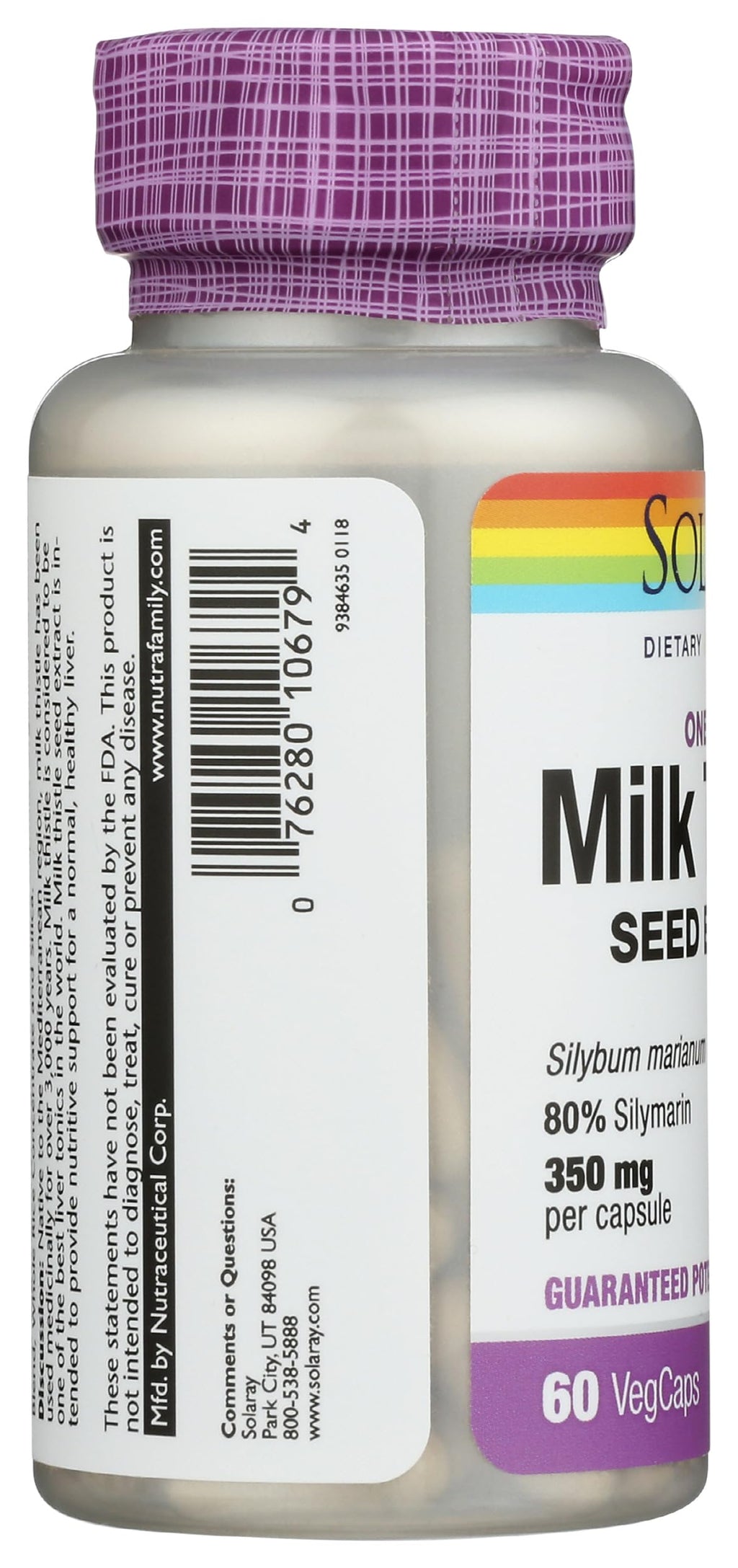 Solaray Milk Thistle 350 mg - 60 Vegetarian Capsules - image 6