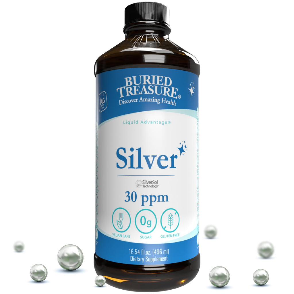 Buried Treasure Purified Silver Liquid 30 PPM Immune Support - 16 oz