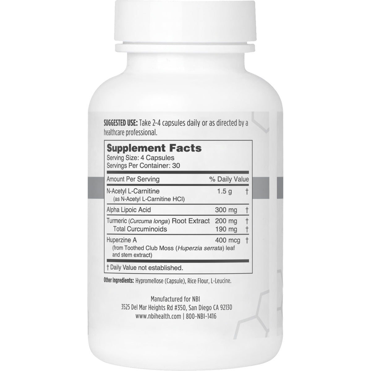 NBI Brain Blend Nootropic for Memory & Focus - 120 Capsules - image 2